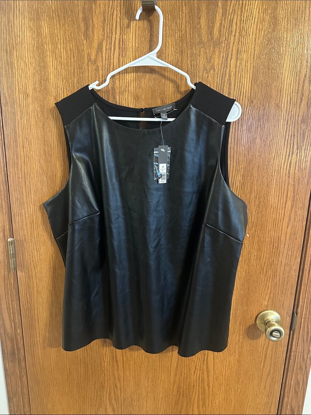 The Limited Black Faux Leather Top